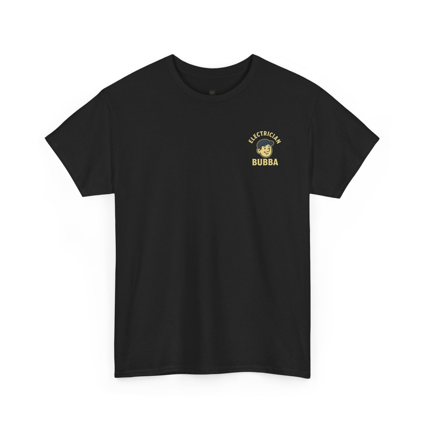 Bring some humor to your workday with the Electrician Bubba Tee! Featuring Bubba in his work cap alongside a bold cartoon design, this shirt proudly says “I’ll Light Up Your Socket.”