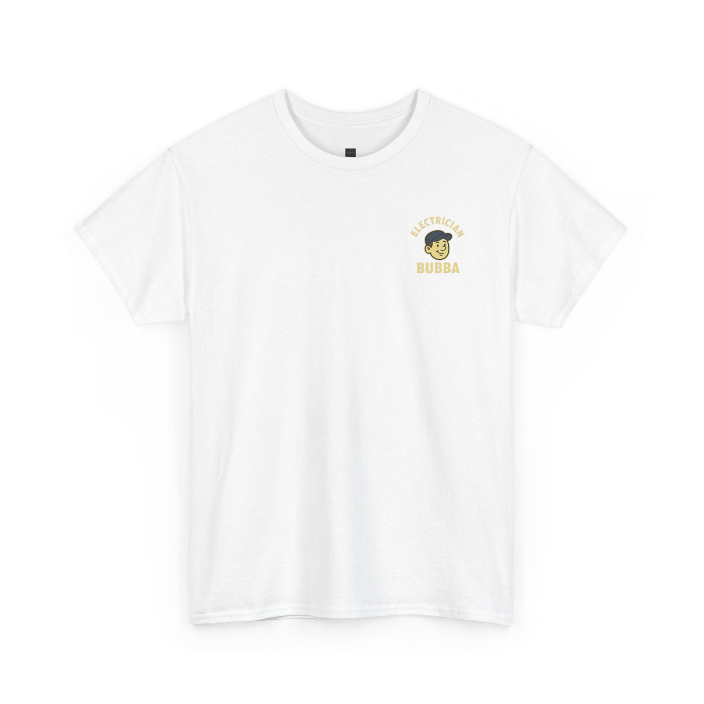 Bring some humor to your workday with the Electrician Bubba Tee! Featuring Bubba in his work cap alongside a bold cartoon design, this shirt proudly says “I’ll Light Up Your Socket.”