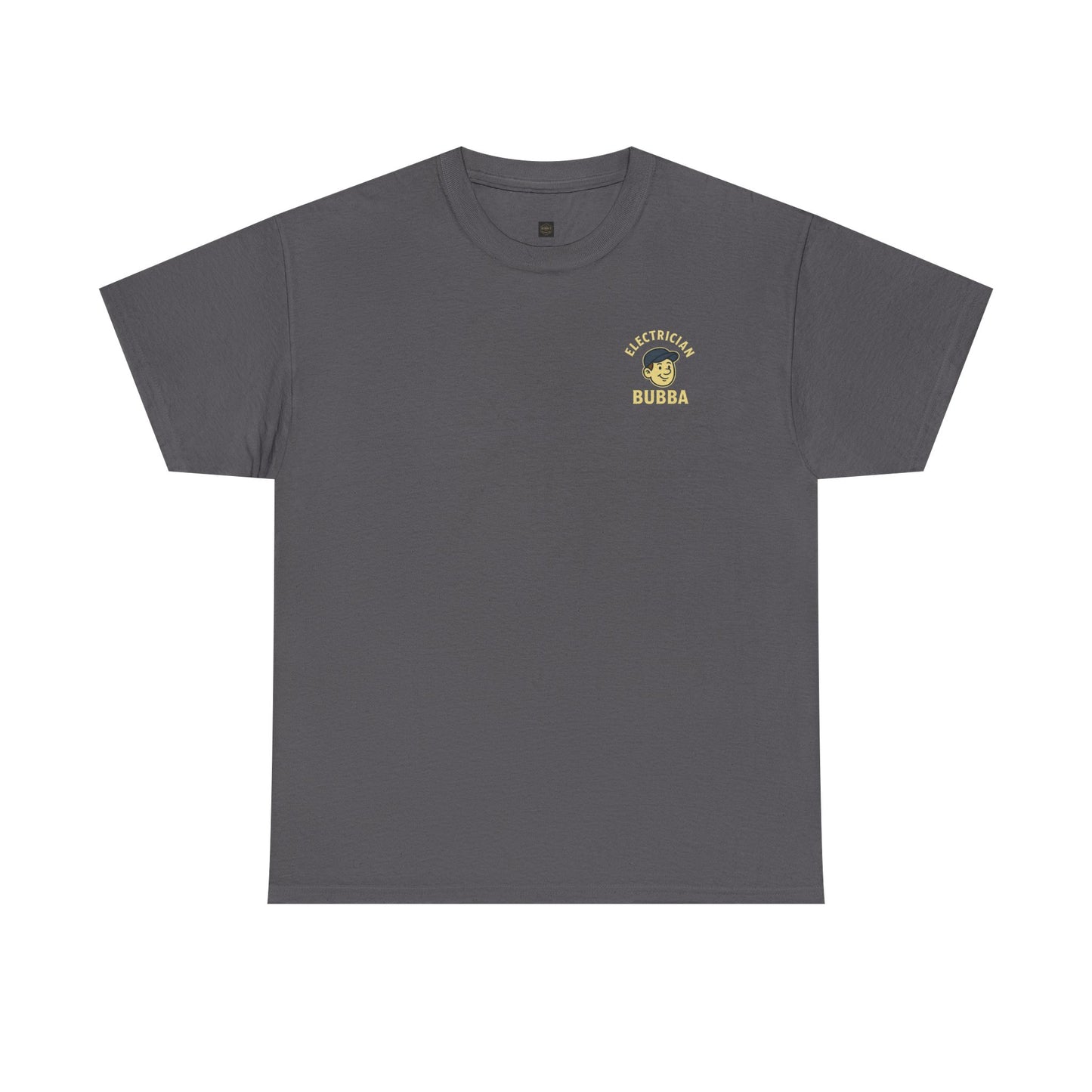 Bring some humor to your workday with the Electrician Bubba Tee! Featuring Bubba in his work cap alongside a bold cartoon design, this shirt proudly says “I’ll Light Up Your Socket.”