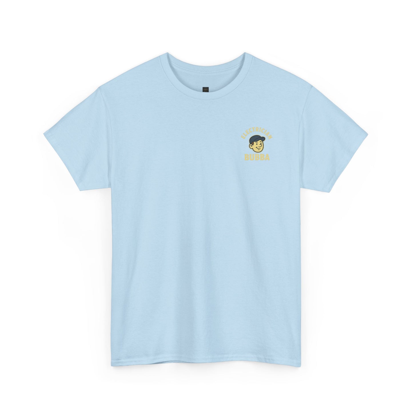 Bring some humor to your workday with the Electrician Bubba Tee! Featuring Bubba in his work cap alongside a bold cartoon design, this shirt proudly says “I’ll Light Up Your Socket.”