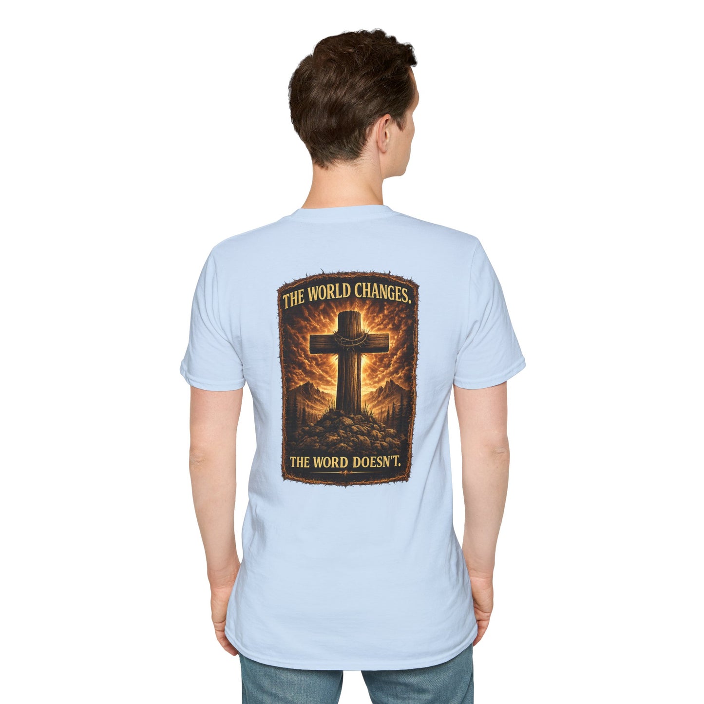 Cross Faith T-Shirt — Small Chest Cross Graphic Christian Tee
