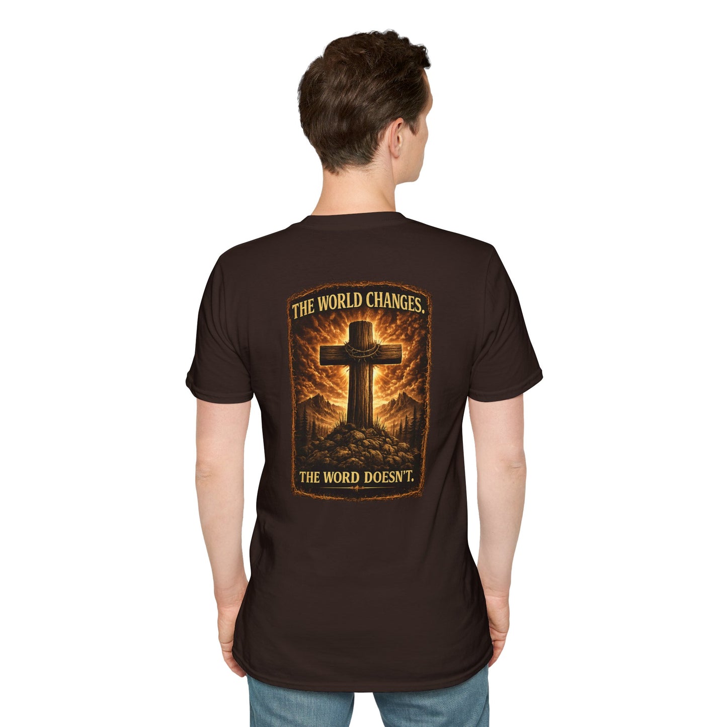 Cross Faith T-Shirt — Small Chest Cross Graphic Christian Tee