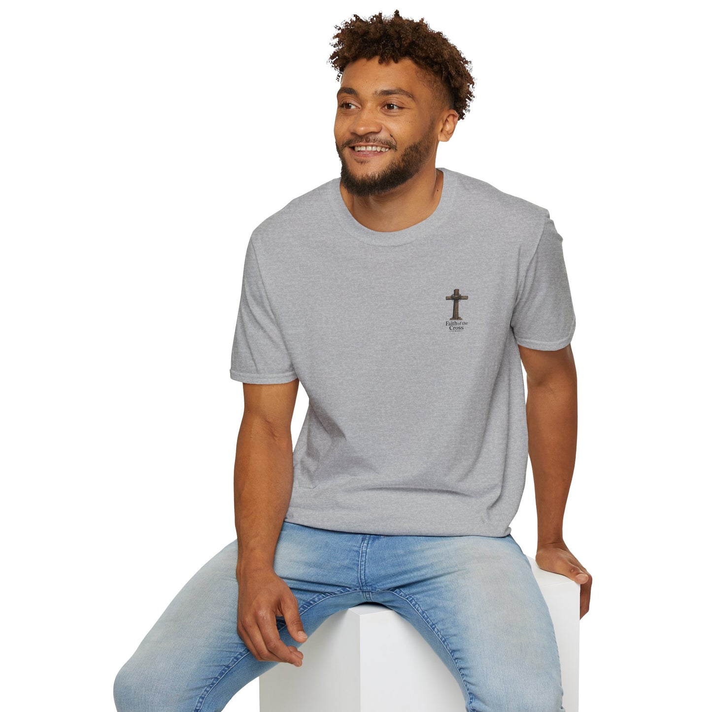 Christian Cross Chest Tee — Faith Over Fear Minimalist T-Shirt