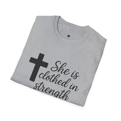Christian Inspirational T-Shirt, Faith Shirt, Religious Apparel, Proverbs Quote Tee, Gift for Women, Strength & Dignity Design