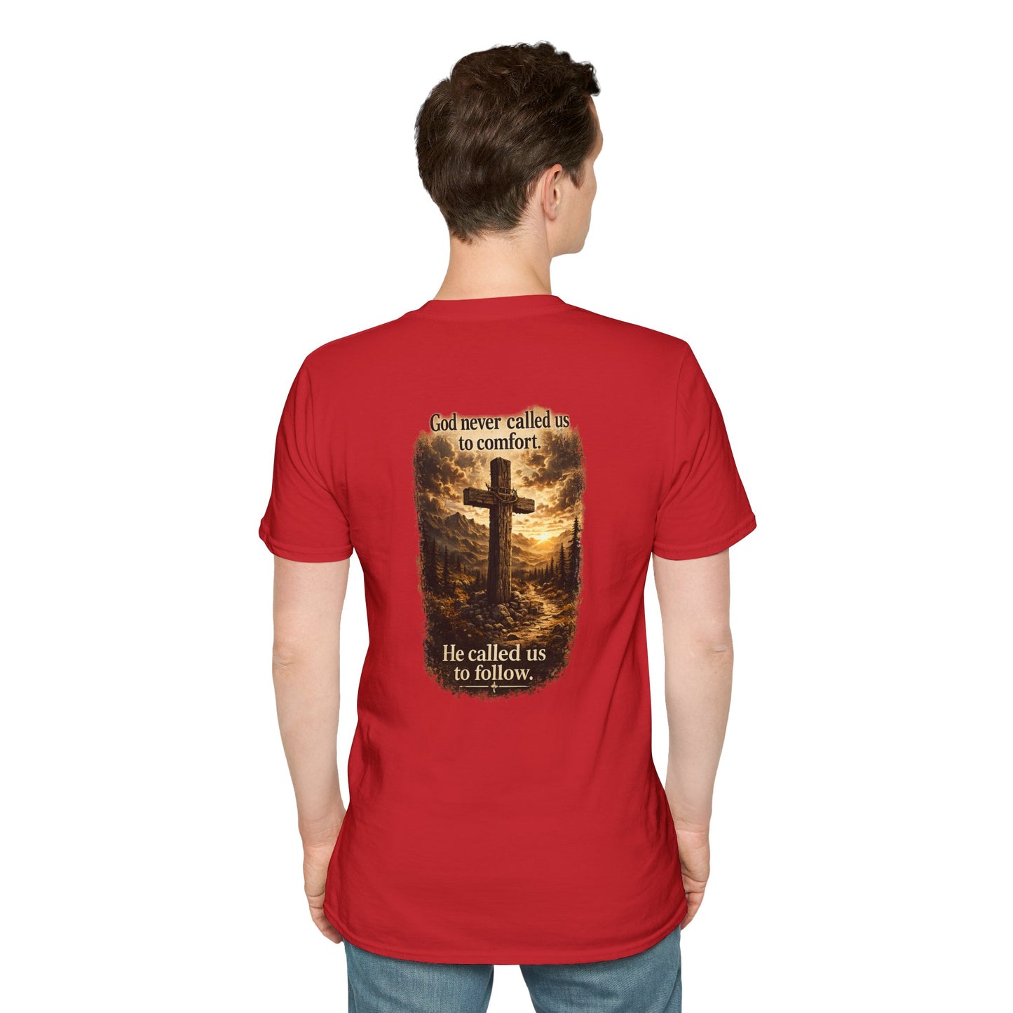 Christian Cross Chest Tee — Faith Over Fear Minimalist T-Shirt