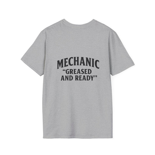 Mechanic Greased and Ready T-Shirt, Automotive Gift, Unisex Tee, Car Enthusiast Apparel, Father's Day Present