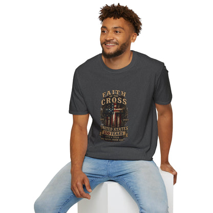 Faith of the Cross T-Shirt — Patriotic Christian Graphic Tee