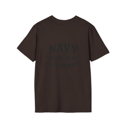 Navy Themed Unisex Softstyle T-Shirt, Nautical Gift, Casual Wear, Sea Lover Shirt, Unique Maritime Tee