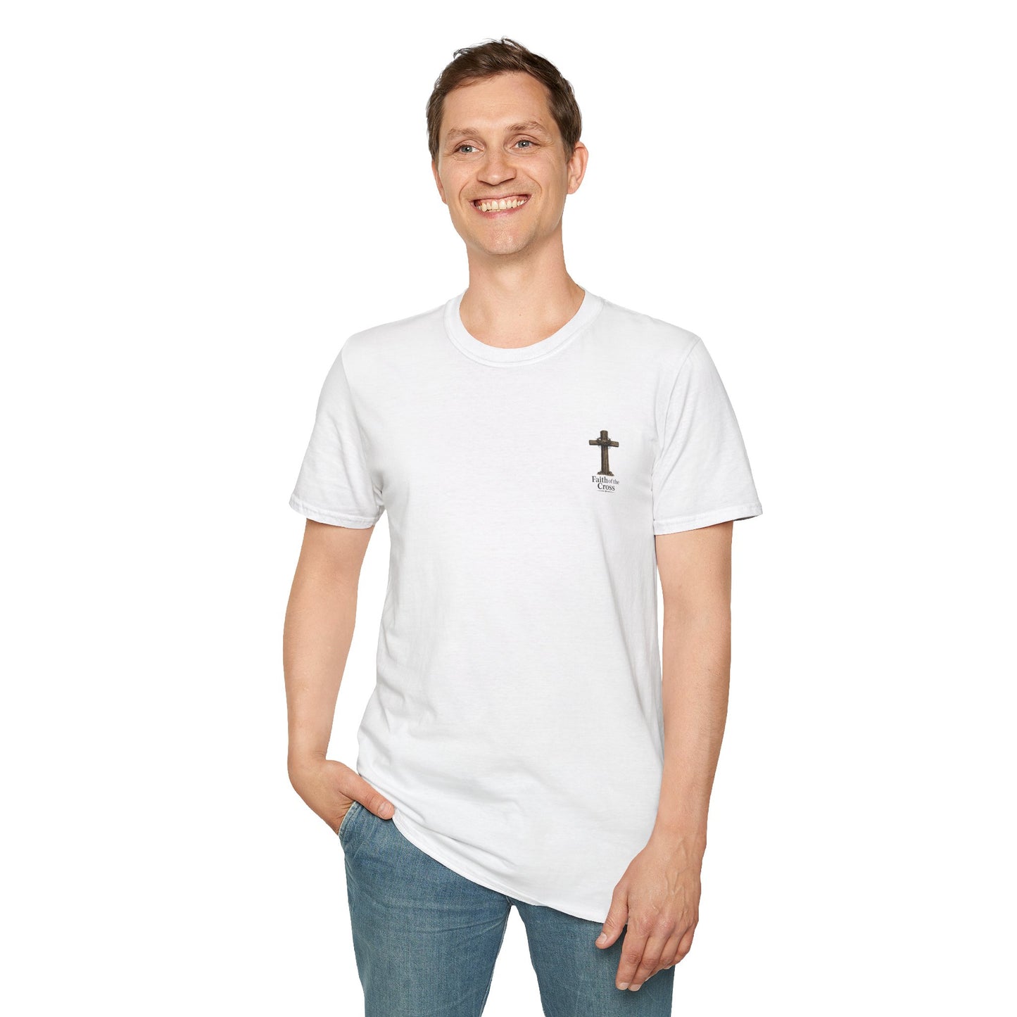 Christian Cross Chest Tee — Faith Over Fear Minimalist T-Shirt