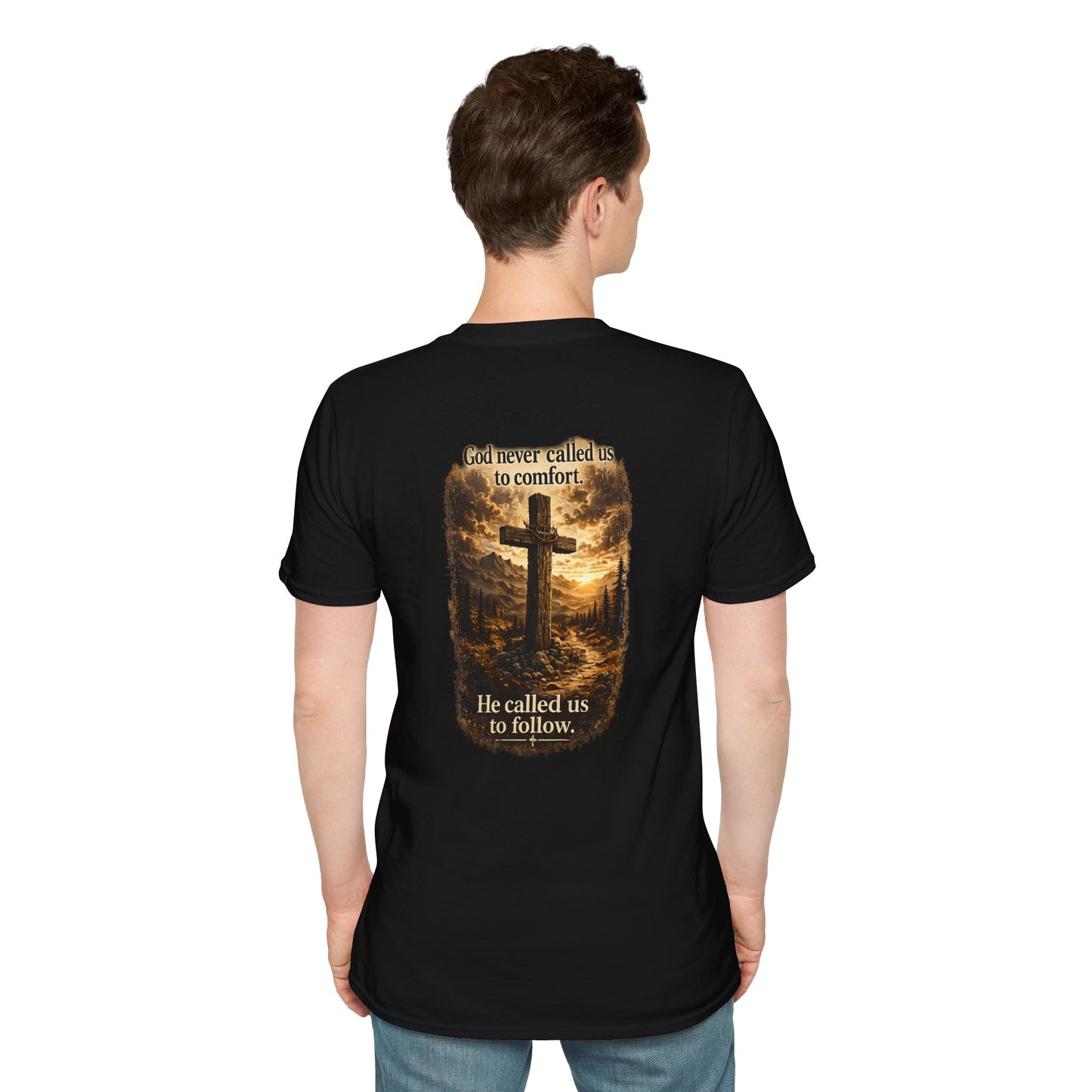 Christian Cross Chest Tee — Faith Over Fear Minimalist T-Shirt