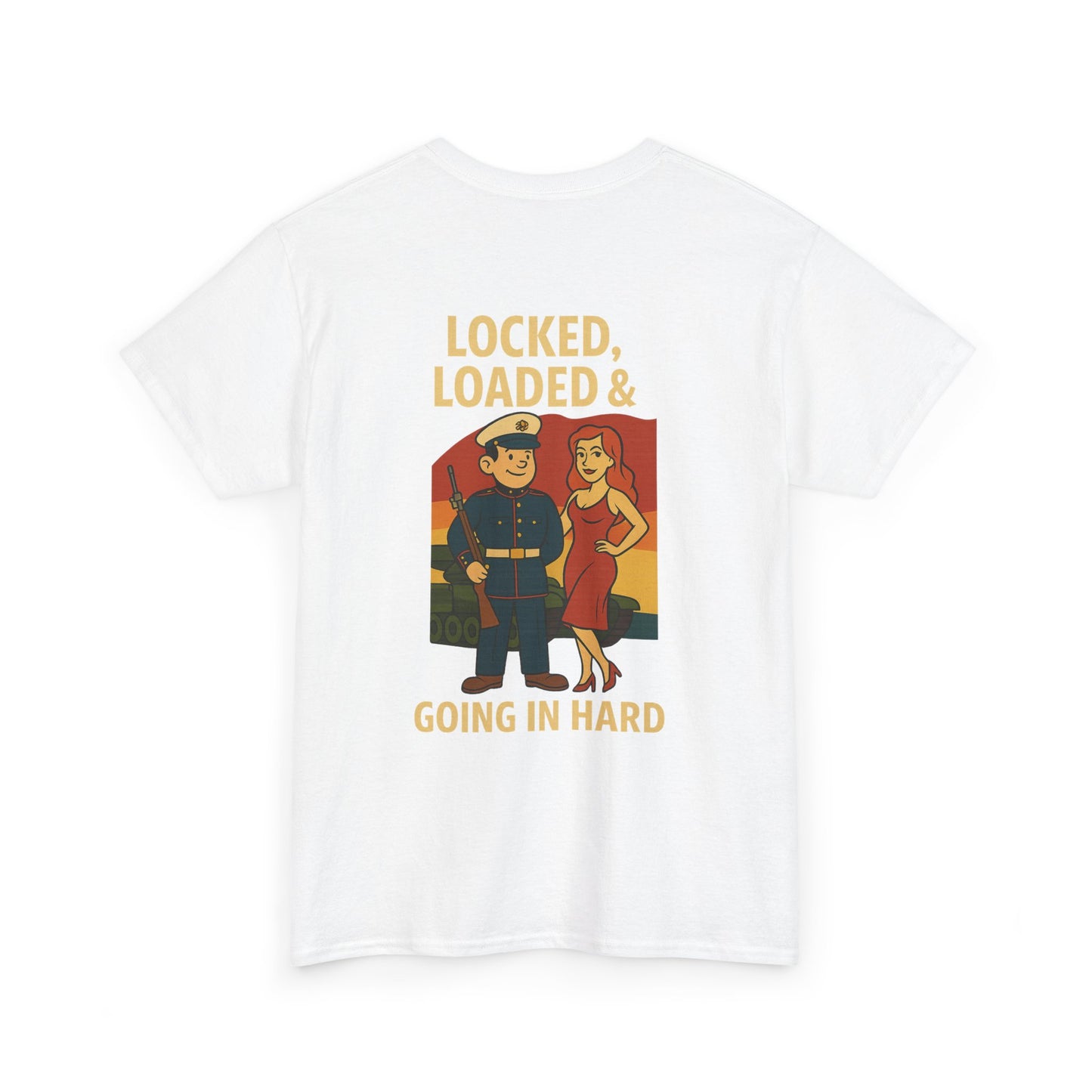 Marine Bubba Graphic Tee – “Locked, Loaded & Going In Hard” Funny Military Shirt