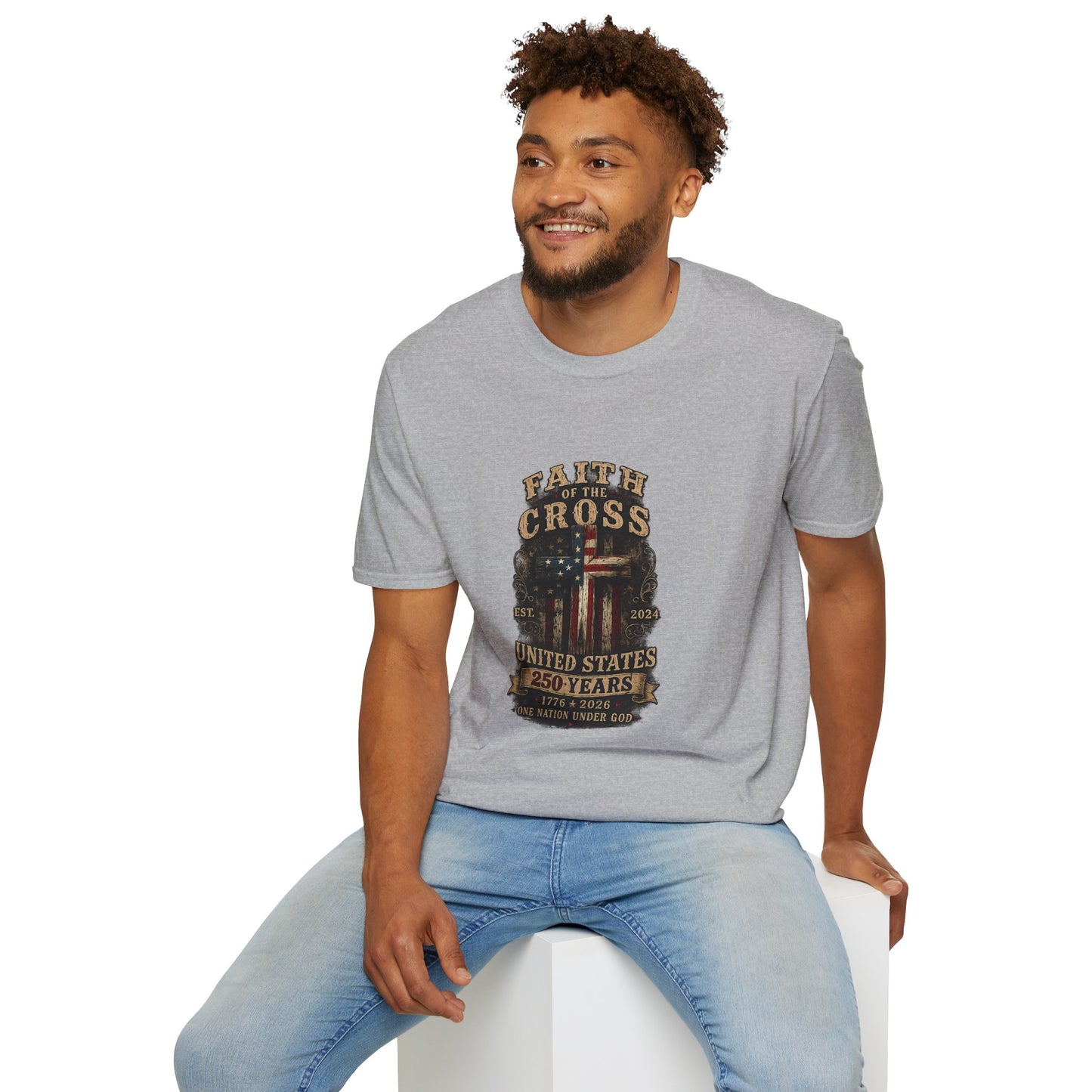 Faith of the Cross T-Shirt — Patriotic Christian Graphic Tee