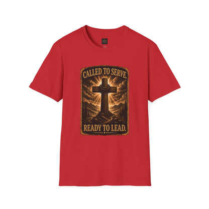 Called to Serve Cross T-Shirt — "Ready to Lead" Christian Faith Tee