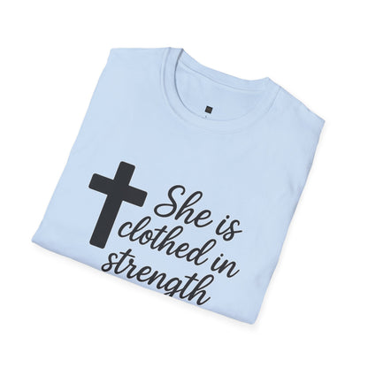 Christian Inspirational T-Shirt, Faith Shirt, Religious Apparel, Proverbs Quote Tee, Gift for Women, Strength & Dignity Design