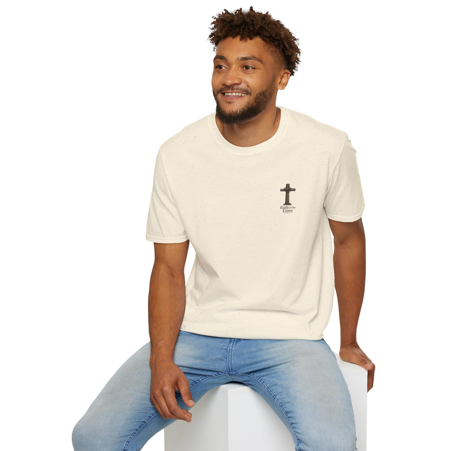Christian Cross Pocket T‑Shirt — Faith of the Cross Minimalist Tee
