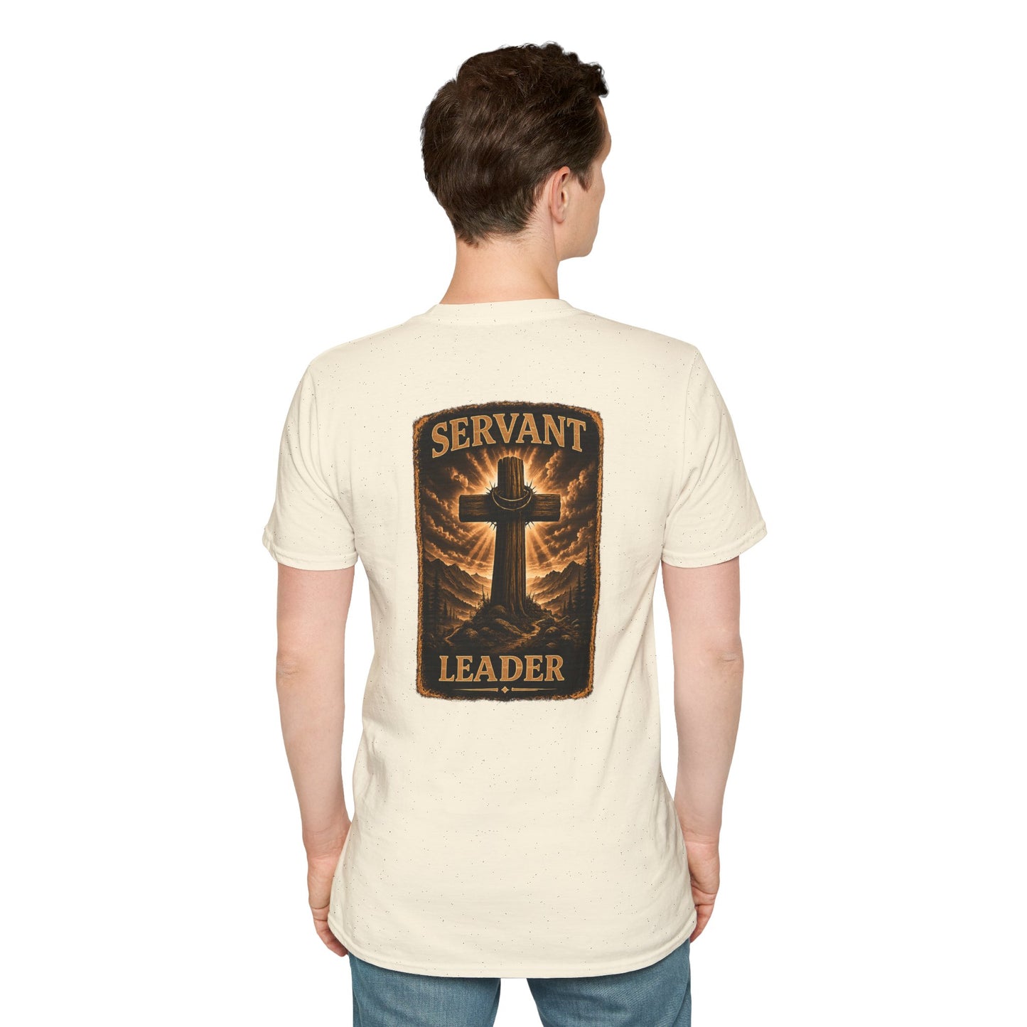Faith Cross Pocket T‑Shirt — Small Chest Cross Graphic Christian Tee