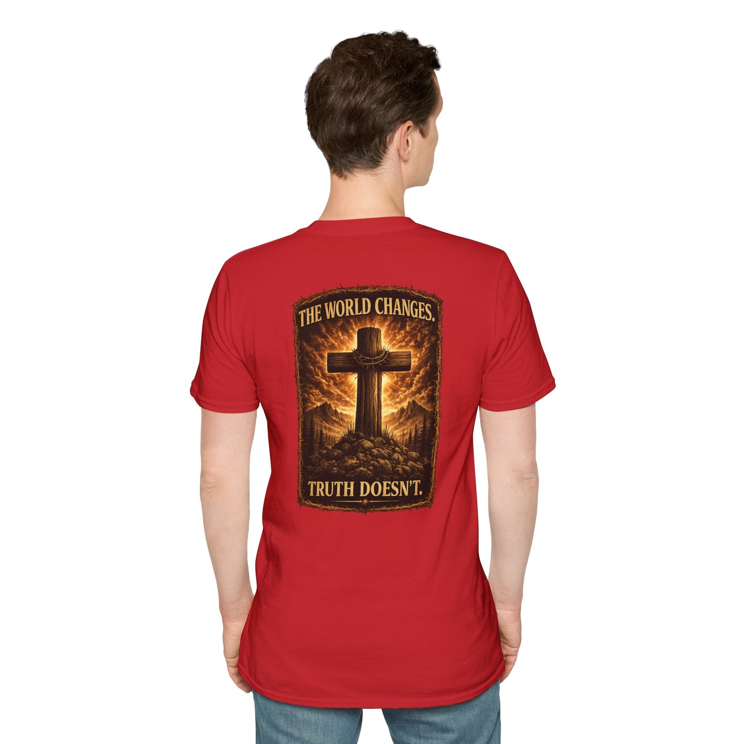 Christian Cross Pocket T‑Shirt — Faith of the Cross Minimalist Tee