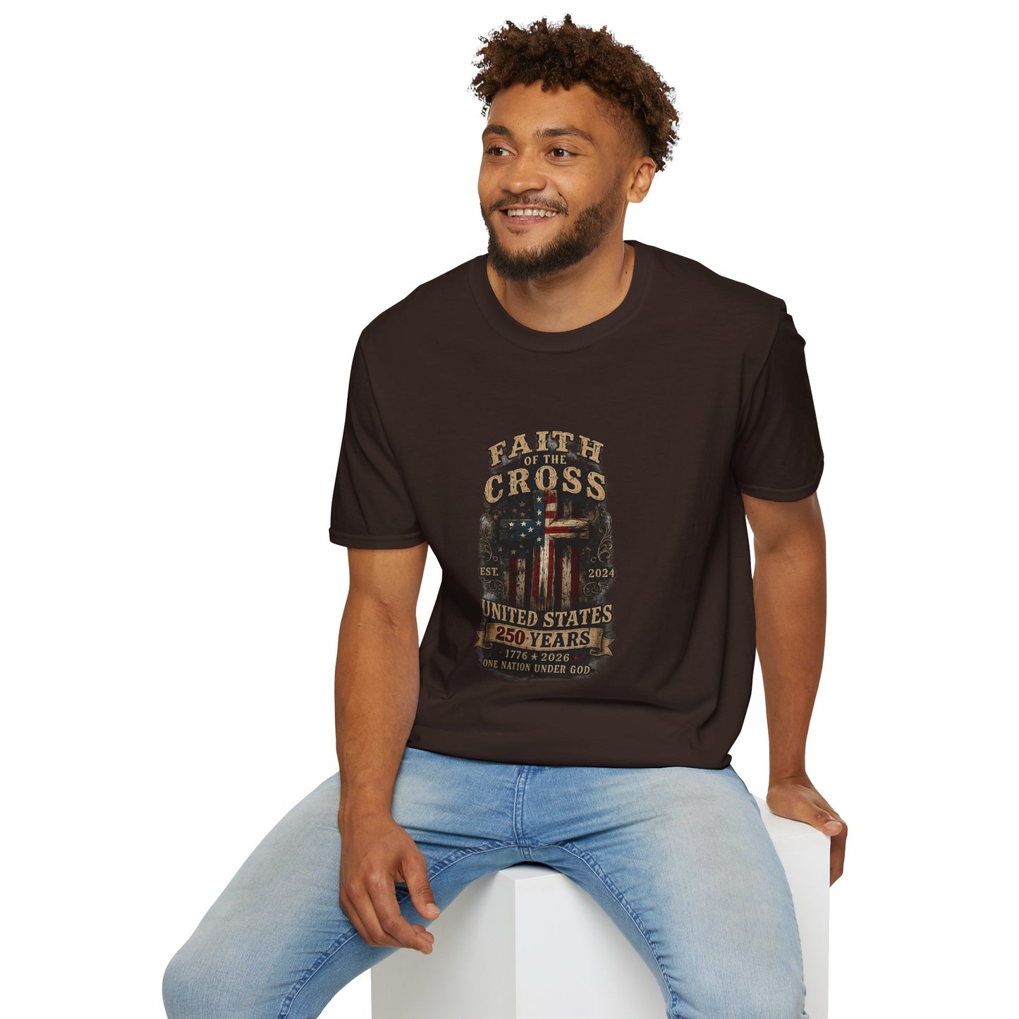 Faith of the Cross T-Shirt — Patriotic Christian Graphic Tee