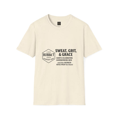 Hilarious Unisex Softstyle T-Shirt for Him & Her, Sweat Grit Grace, Hardworking Men & Women, Perfect for Everyday Wear, [...]
