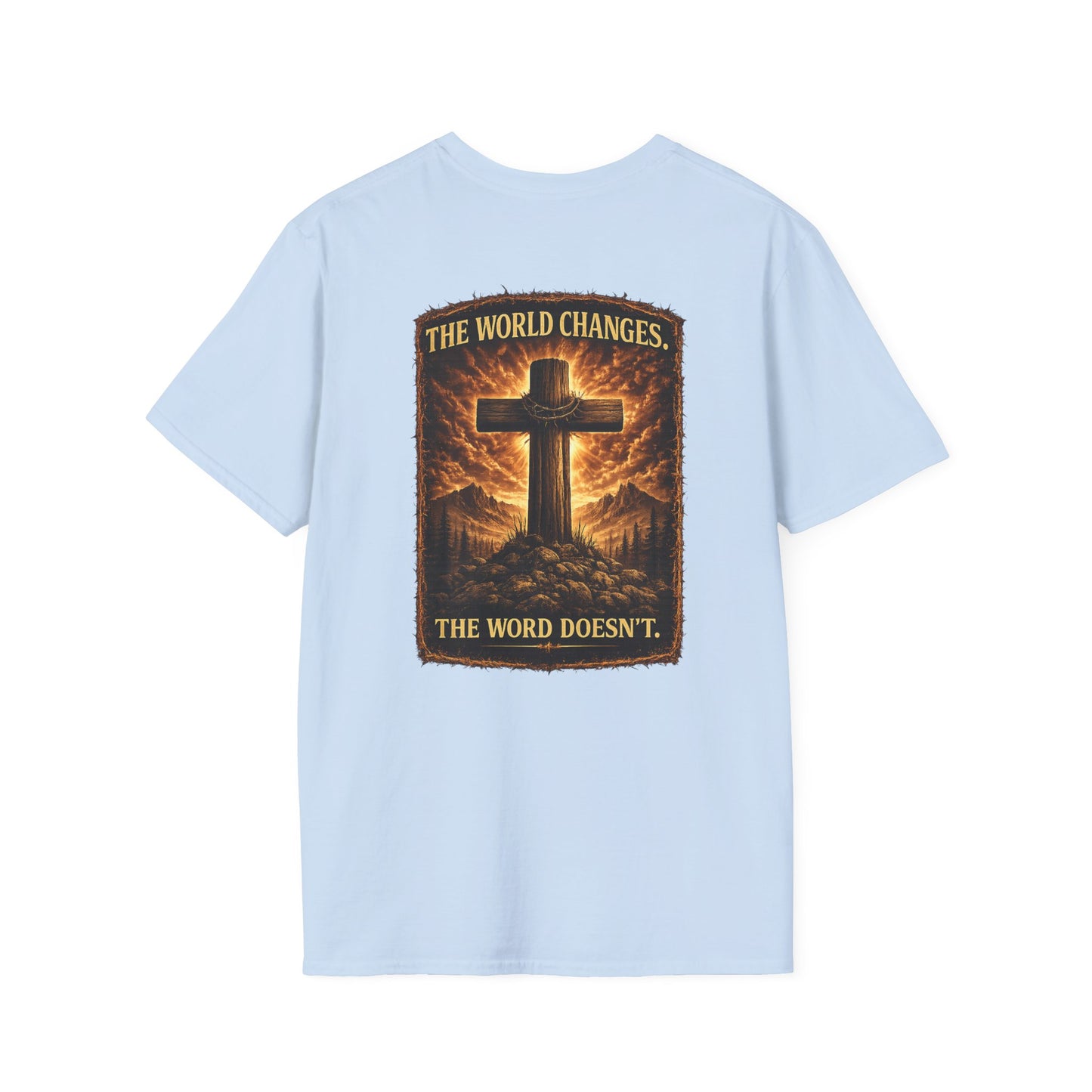 Cross Faith T-Shirt — Small Chest Cross Graphic Christian Tee