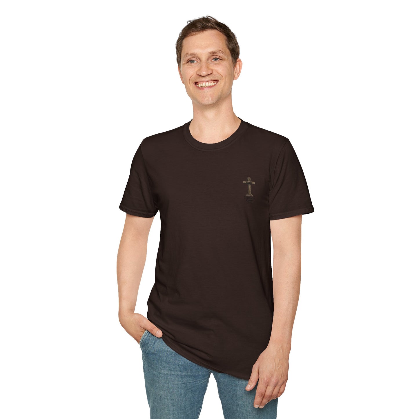 Christian Cross Chest Tee — Faith Over Fear Minimalist T-Shirt