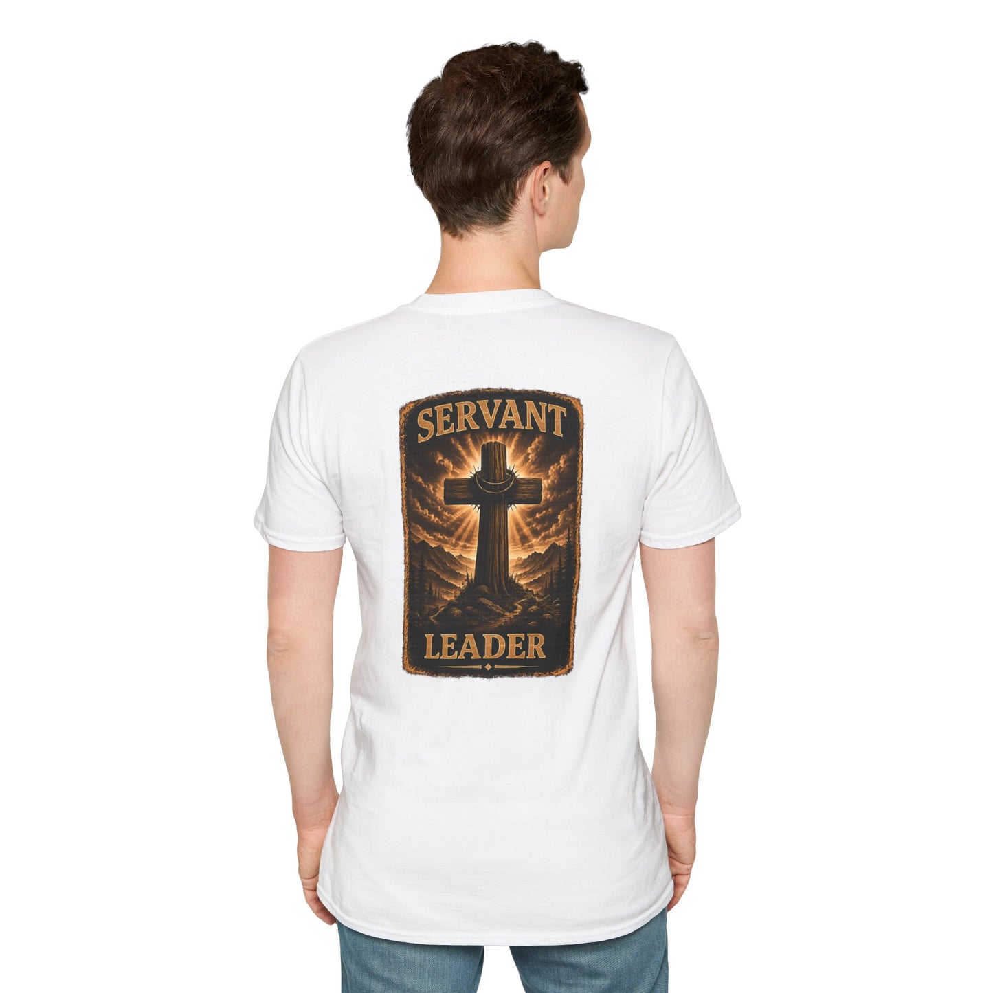 Faith Cross Pocket T‑Shirt — Small Chest Cross Graphic Christian Tee