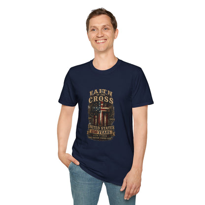 Faith of the Cross T-Shirt — Patriotic Christian Graphic Tee
