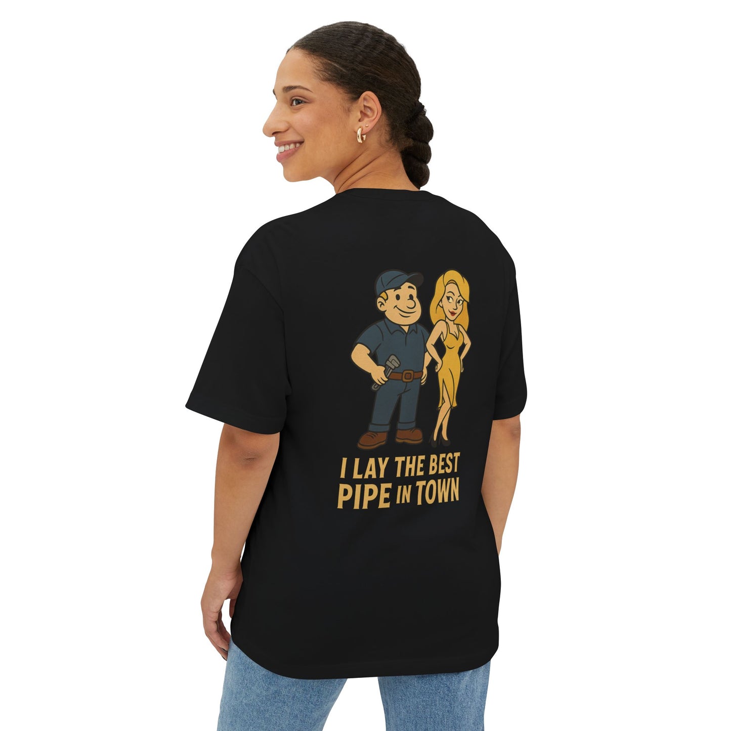 Funny Plumbing Shirt – I Lay the Best Pipe in Town | Plumber T-Shirt | Gag Gift for Men