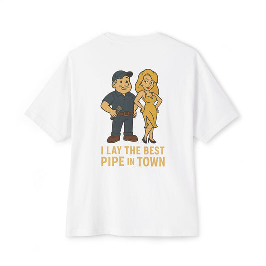 Funny Plumbing Shirt – I Lay the Best Pipe in Town | Plumber T-Shirt | Gag Gift for Men