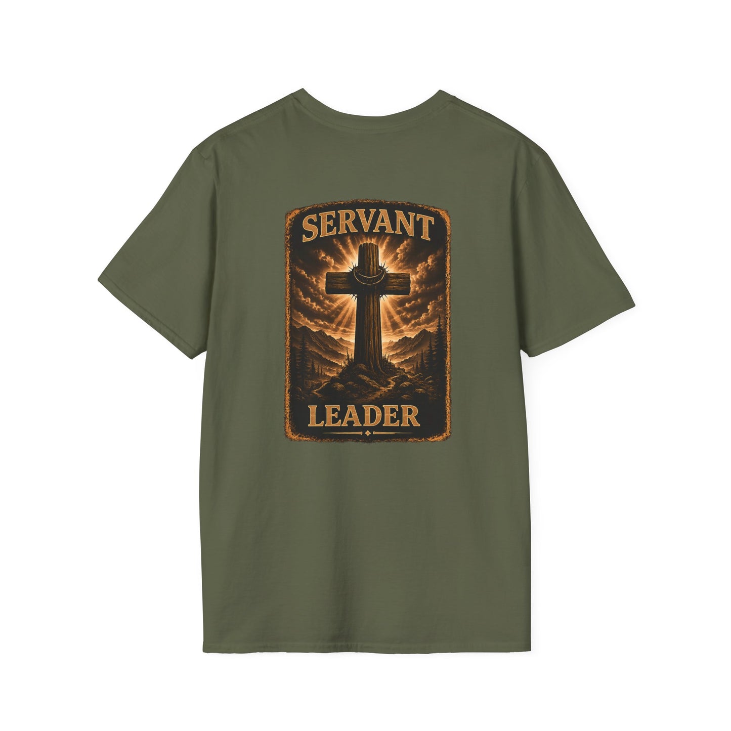 Faith Cross Pocket T‑Shirt — Small Chest Cross Graphic Christian Tee
