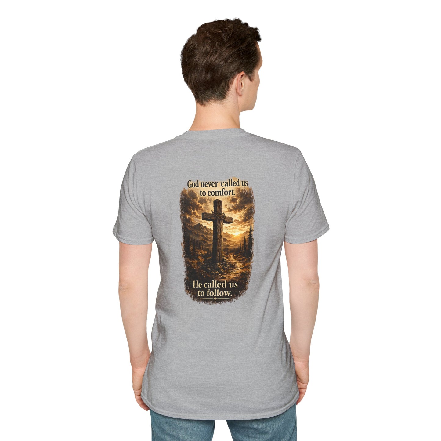 Christian Cross Chest Tee — Faith Over Fear Minimalist T-Shirt