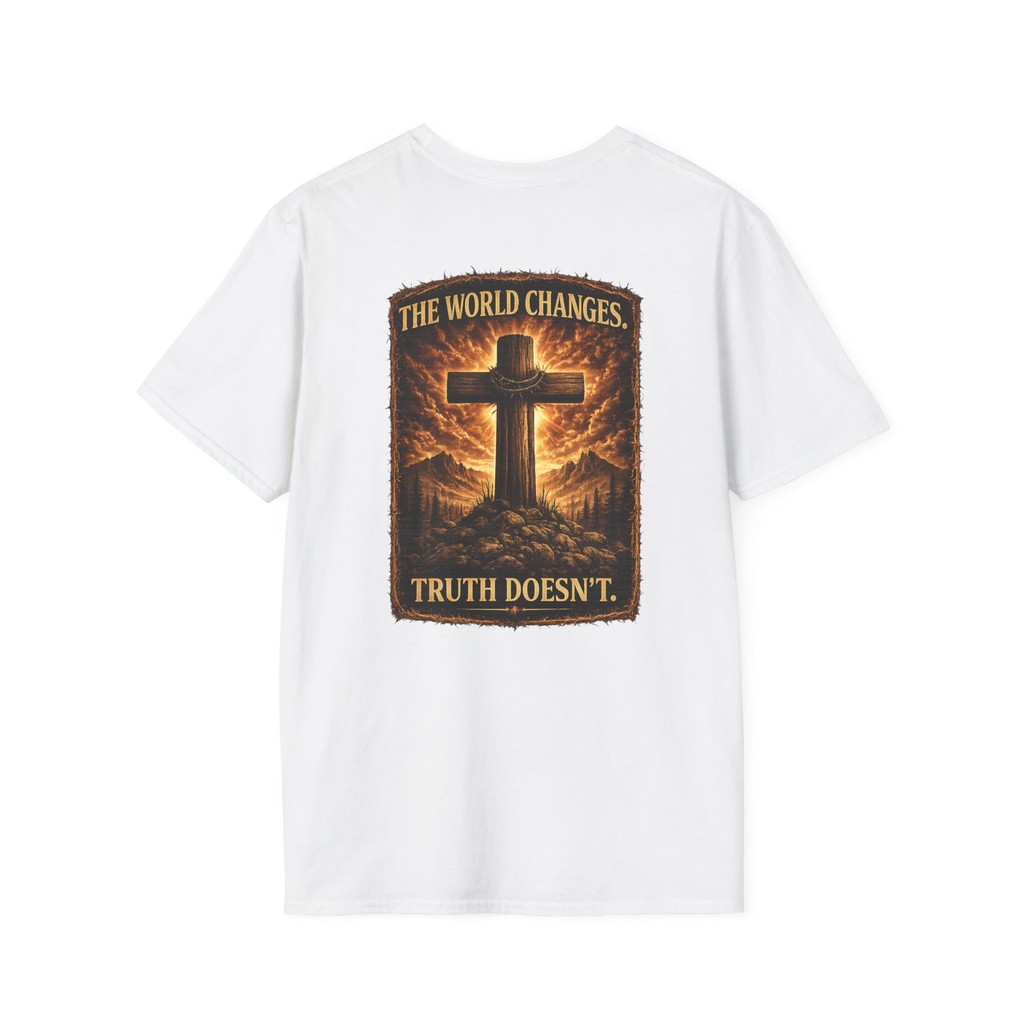 Christian Cross Pocket T‑Shirt — Faith of the Cross Minimalist Tee