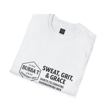 Hilarious Unisex Softstyle T-Shirt for Him & Her, Sweat Grit Grace, Hardworking Men & Women, Perfect for Everyday Wear, [...]