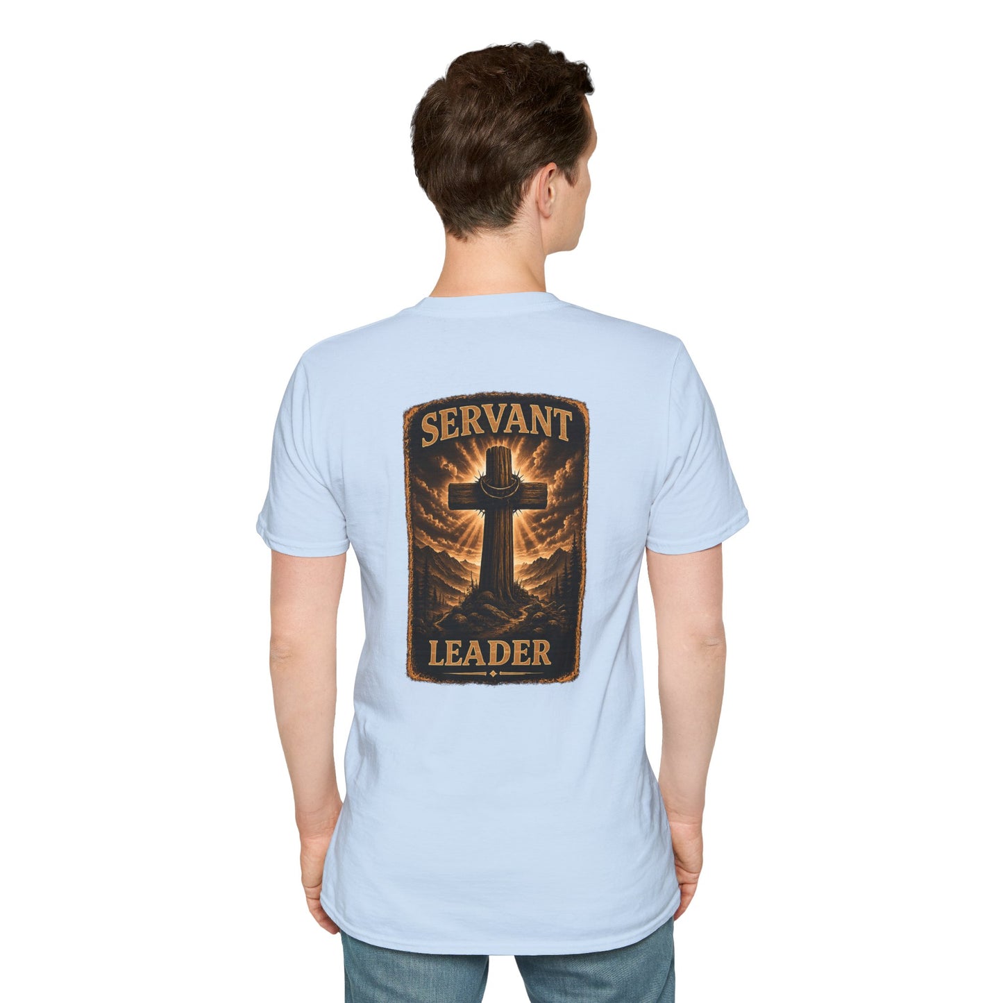 Faith Cross Pocket T‑Shirt — Small Chest Cross Graphic Christian Tee