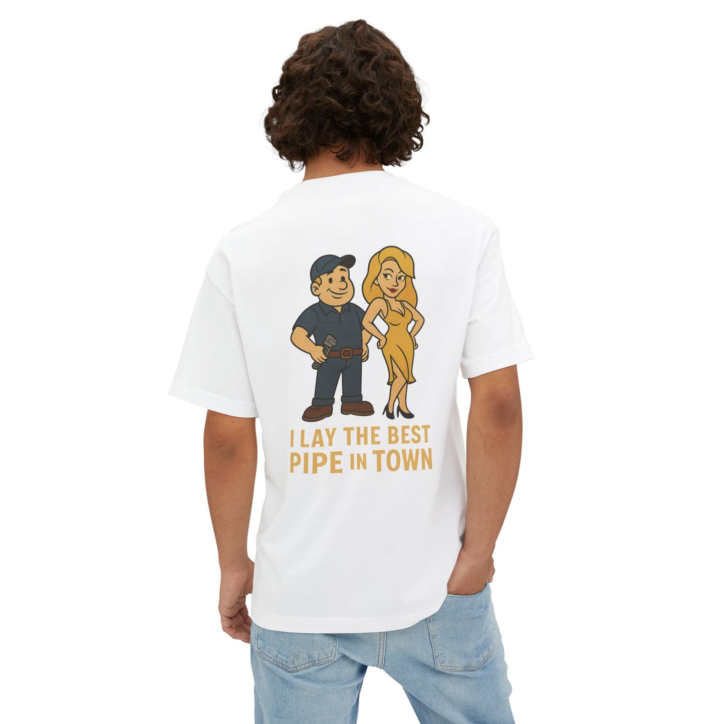 Funny Plumbing Shirt – I Lay the Best Pipe in Town | Plumber T-Shirt | Gag Gift for Men