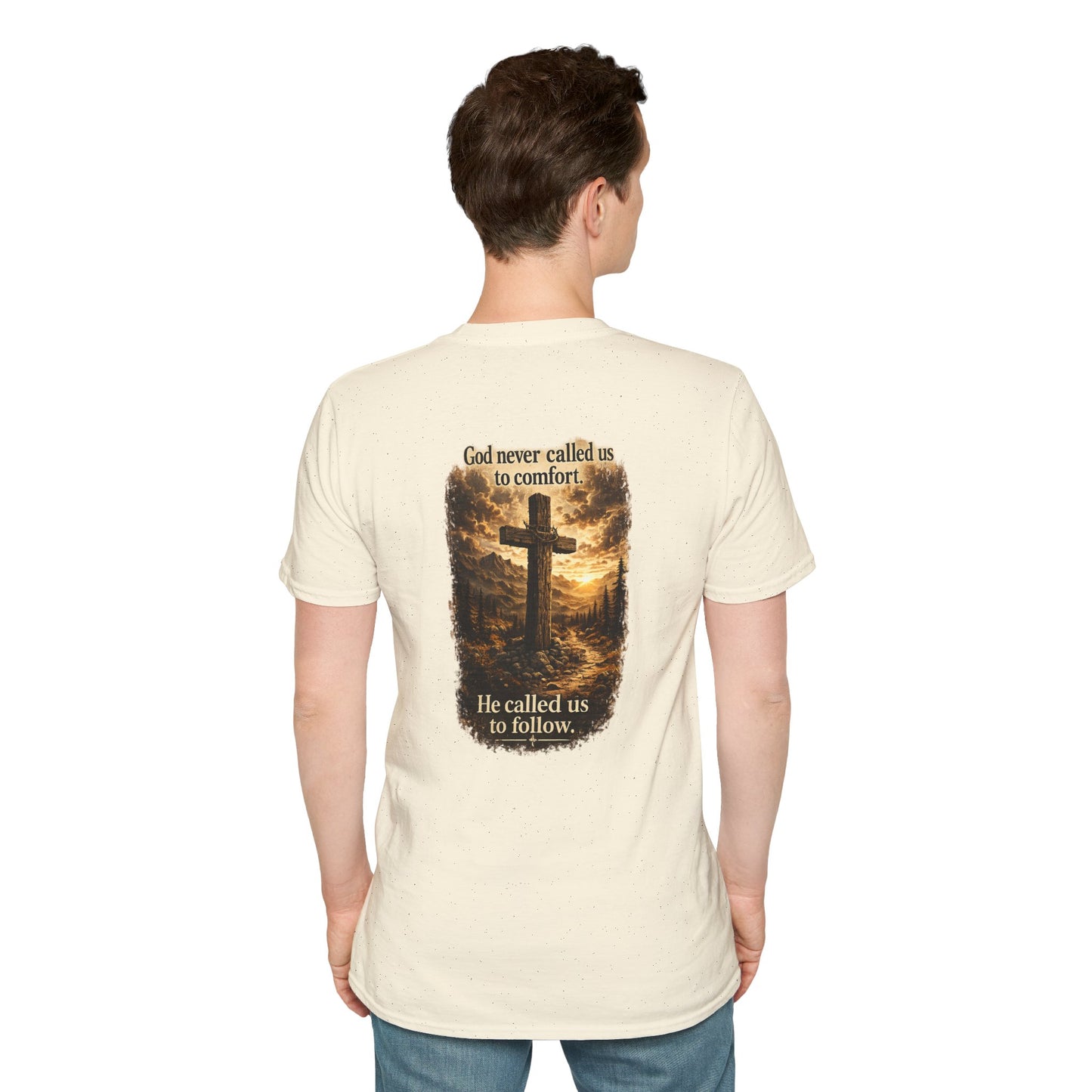 Christian Cross Chest Tee — Faith Over Fear Minimalist T-Shirt