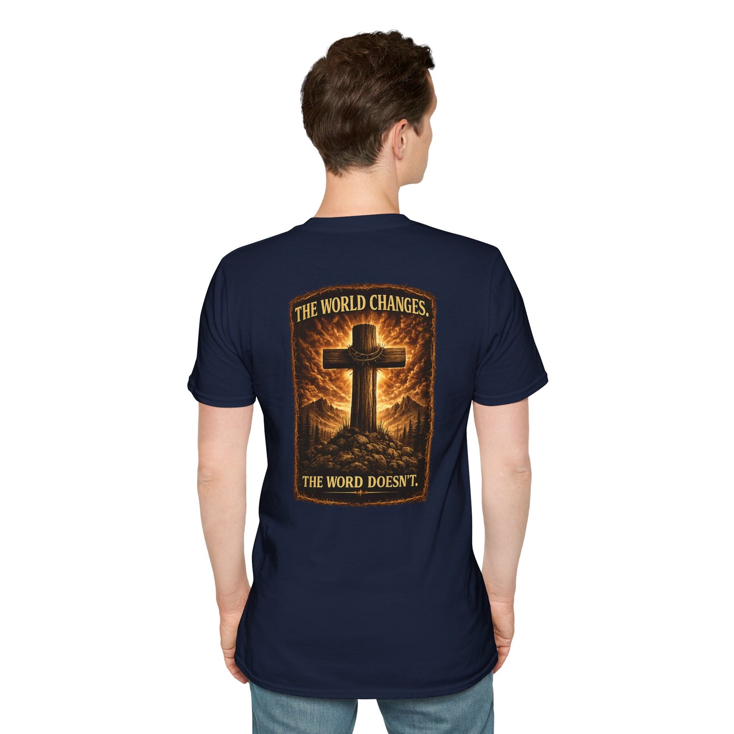 Cross Faith T-Shirt — Small Chest Cross Graphic Christian Tee