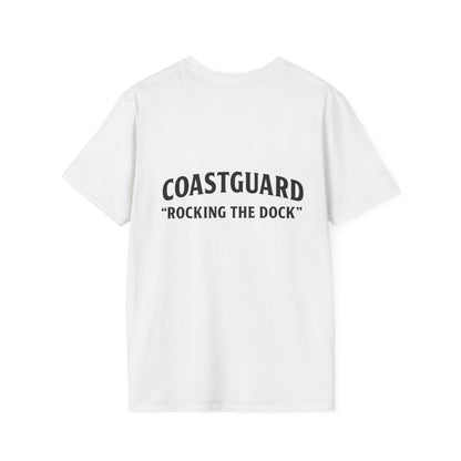 Coastguard Rocking the Dock T-Shirt, Unisex Short Sleeve, Nautical Gift, Beachwear, Navy Inspired Apparel, Casual Summer Top