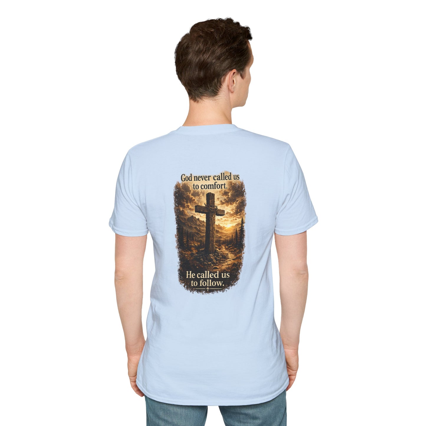 Christian Cross Chest Tee — Faith Over Fear Minimalist T-Shirt