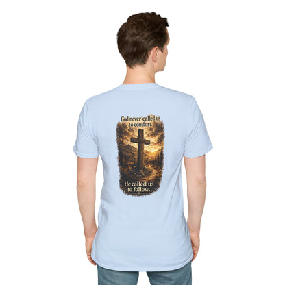 Christian Cross Chest Tee — Faith Over Fear Minimalist T-Shirt