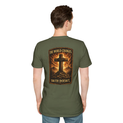 Christian Cross Pocket T‑Shirt — Faith of the Cross Minimalist Tee