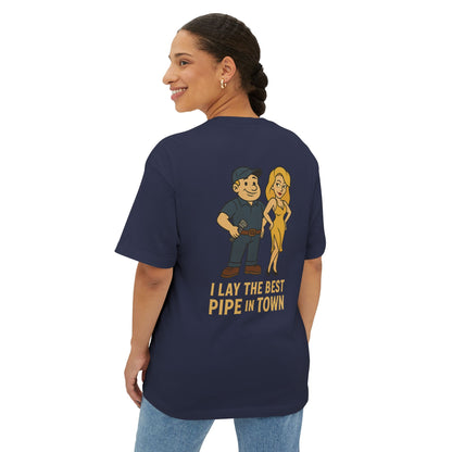 Funny Plumbing Shirt – I Lay the Best Pipe in Town | Plumber T-Shirt | Gag Gift for Men