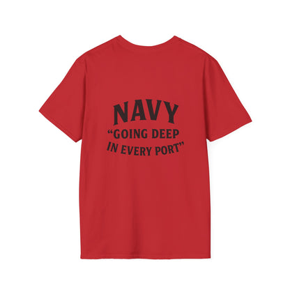 Navy Themed Unisex Softstyle T-Shirt, Nautical Gift, Casual Wear, Sea Lover Shirt, Unique Maritime Tee