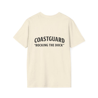 Coastguard Rocking the Dock T-Shirt, Unisex Short Sleeve, Nautical Gift, Beachwear, Navy Inspired Apparel, Casual Summer Top