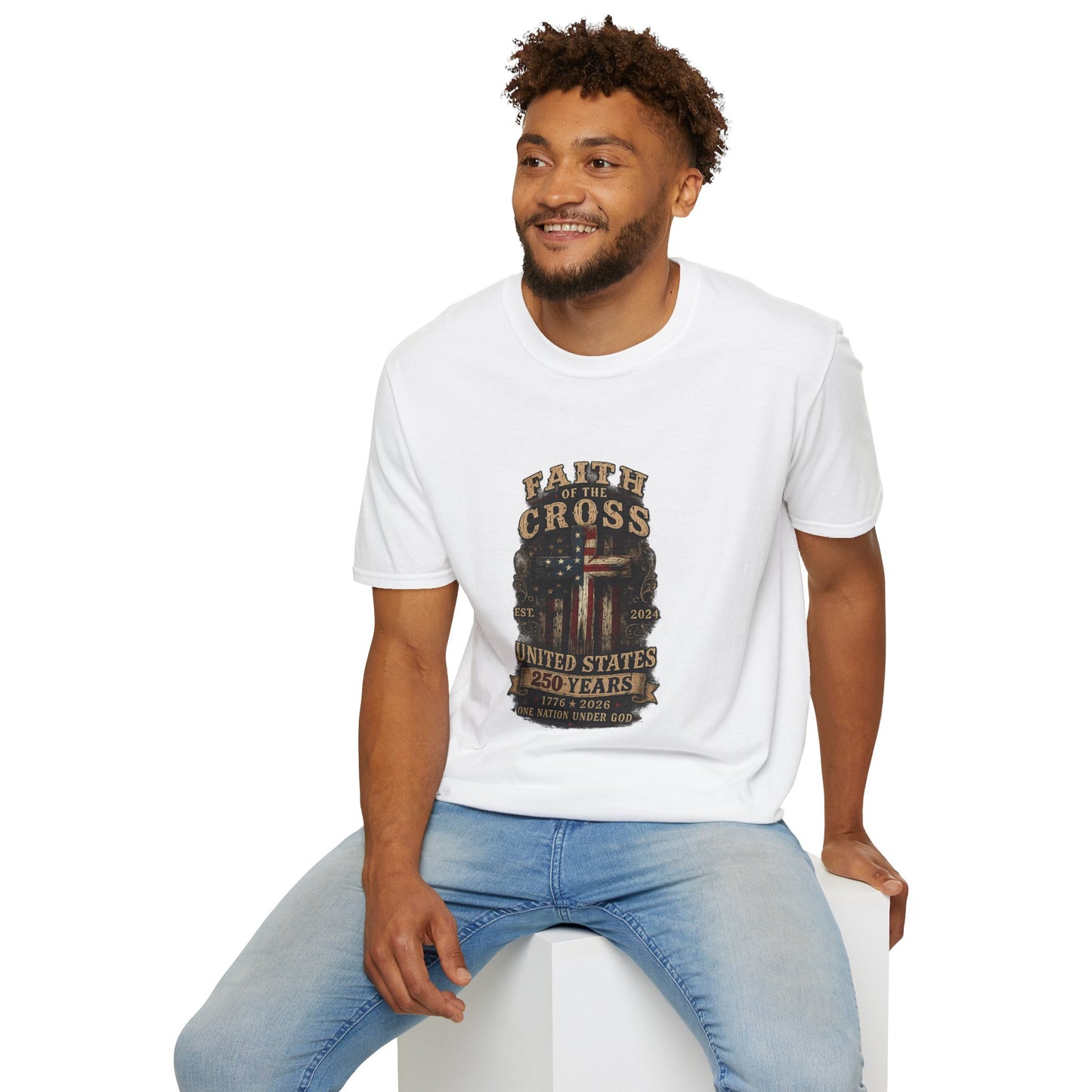 Faith of the Cross T-Shirt — Patriotic Christian Graphic Tee