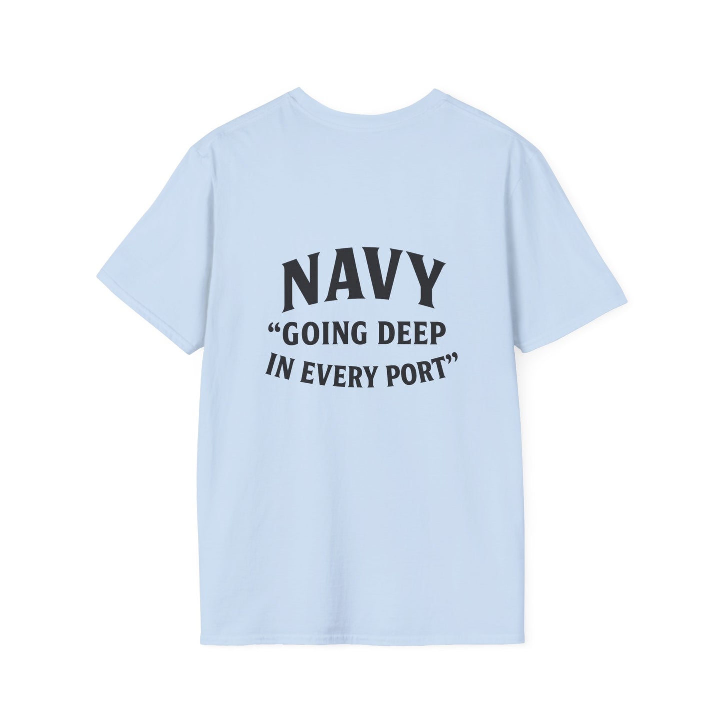 Navy Themed Unisex Softstyle T-Shirt, Nautical Gift, Casual Wear, Sea Lover Shirt, Unique Maritime Tee