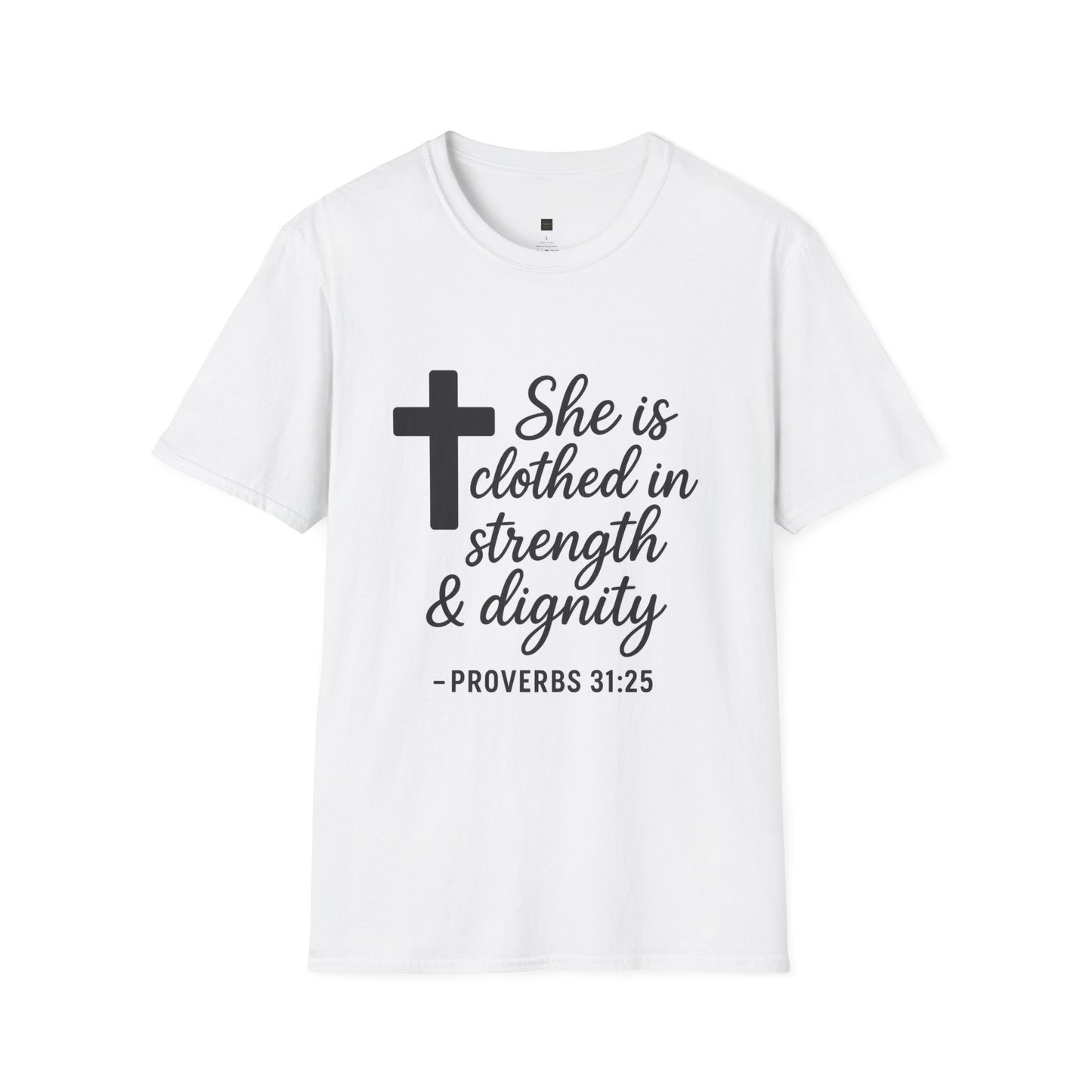 Christian Inspirational T-Shirt, Faith Shirt, Religious Apparel, Proverbs Quote Tee, Gift for Women, Strength & Dignity Design