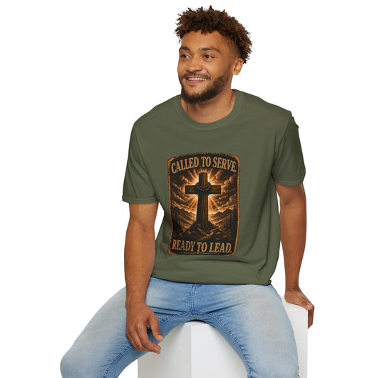 Called to Serve Cross T-Shirt — "Ready to Lead" Christian Faith Tee