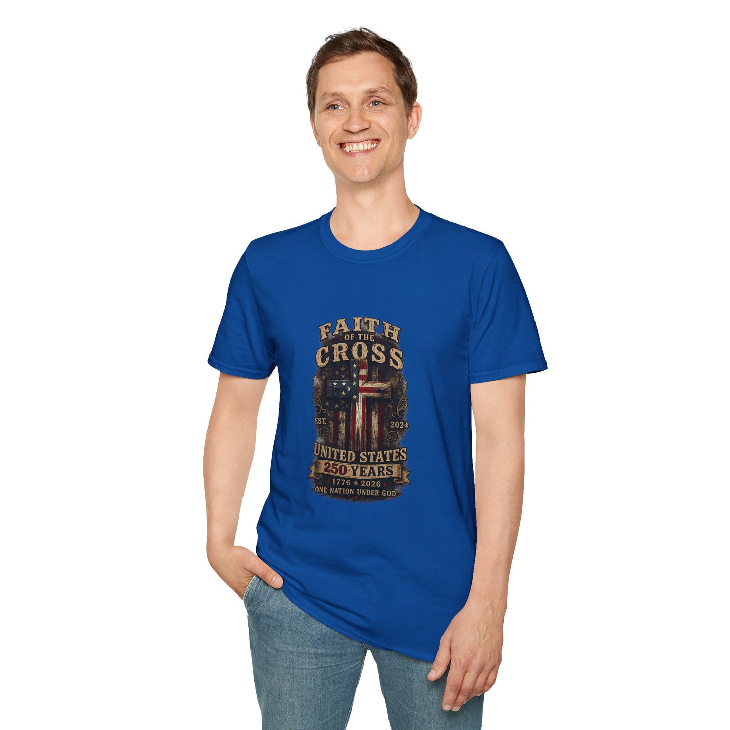 Faith of the Cross T-Shirt — Patriotic Christian Graphic Tee