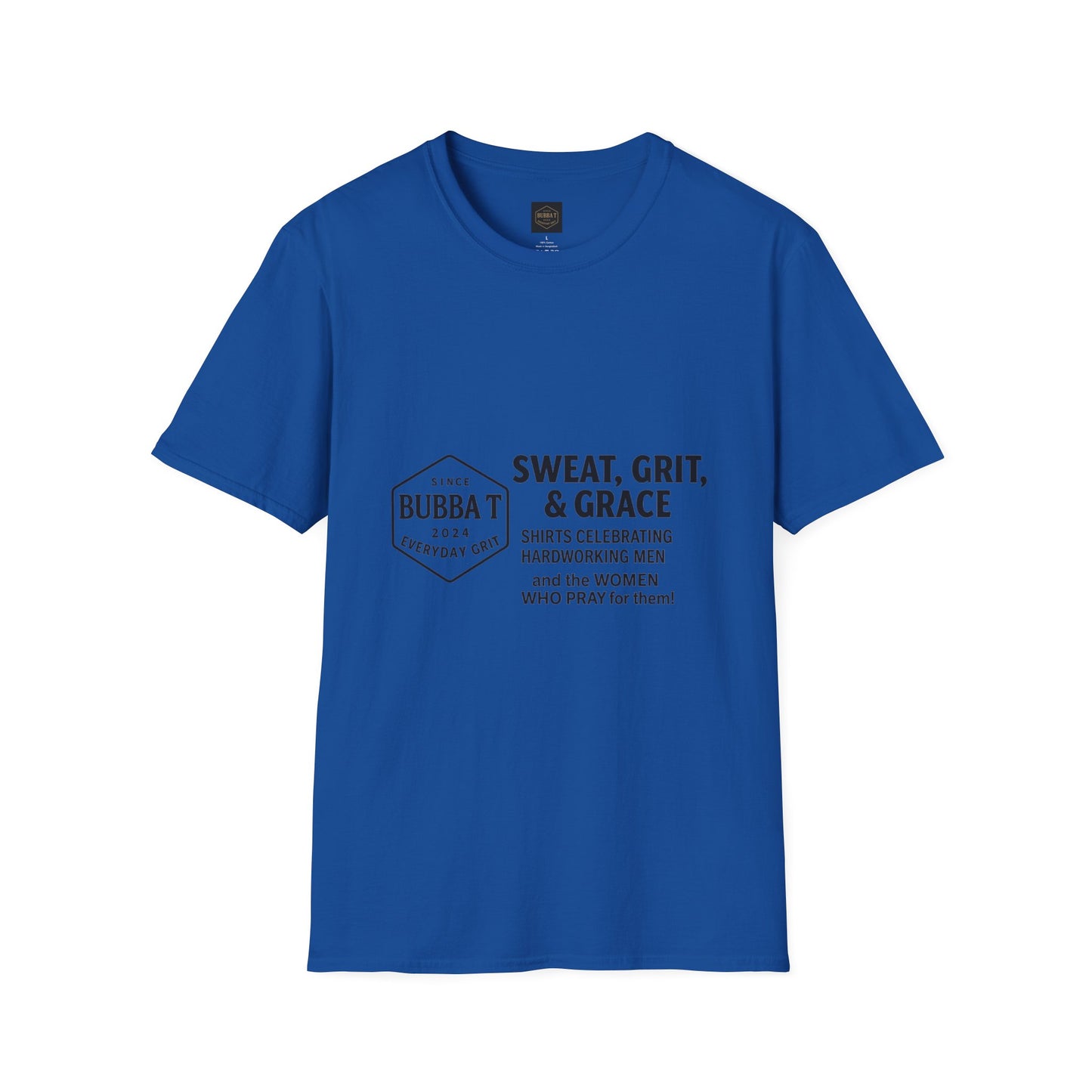 Hilarious Unisex Softstyle T-Shirt for Him & Her, Sweat Grit Grace, Hardworking Men & Women, Perfect for Everyday Wear, [...]